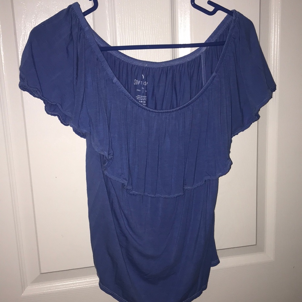 Blue Off-Shoulder American Eagle Blouse